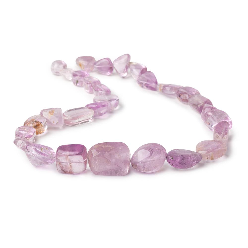 10x9-23x15mm Kunzite plain nuggets 18 inch 29 beads - Beadsofcambay.com