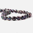 10x9.5-12x10mm Dark Peacock Baroque 2.5mm large hole Pearls 15 in. 36 pcs - Beadsofcambay.com