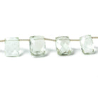 10x9mm-18x13mm Prasiolite Beads Top Drilled Faceted Rectangular Beads 12 pieces - Beadsofcambay.com
