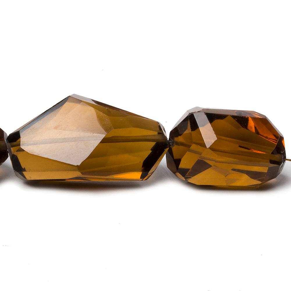 10x9mm-22x16mm Whiskey Quartz angular faceted nuggets 16 inch 22 beads AAA - Beadsofcambay.com