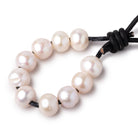 10x9mm Cream Large Hole Off Round Pearls Set of 10 - Beadsofcambay.com