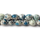 10x9mm K2 Azurite Granite "K2 Jasper" plain candy kiss beads 8 inch 48 pieces - Beadsofcambay.com