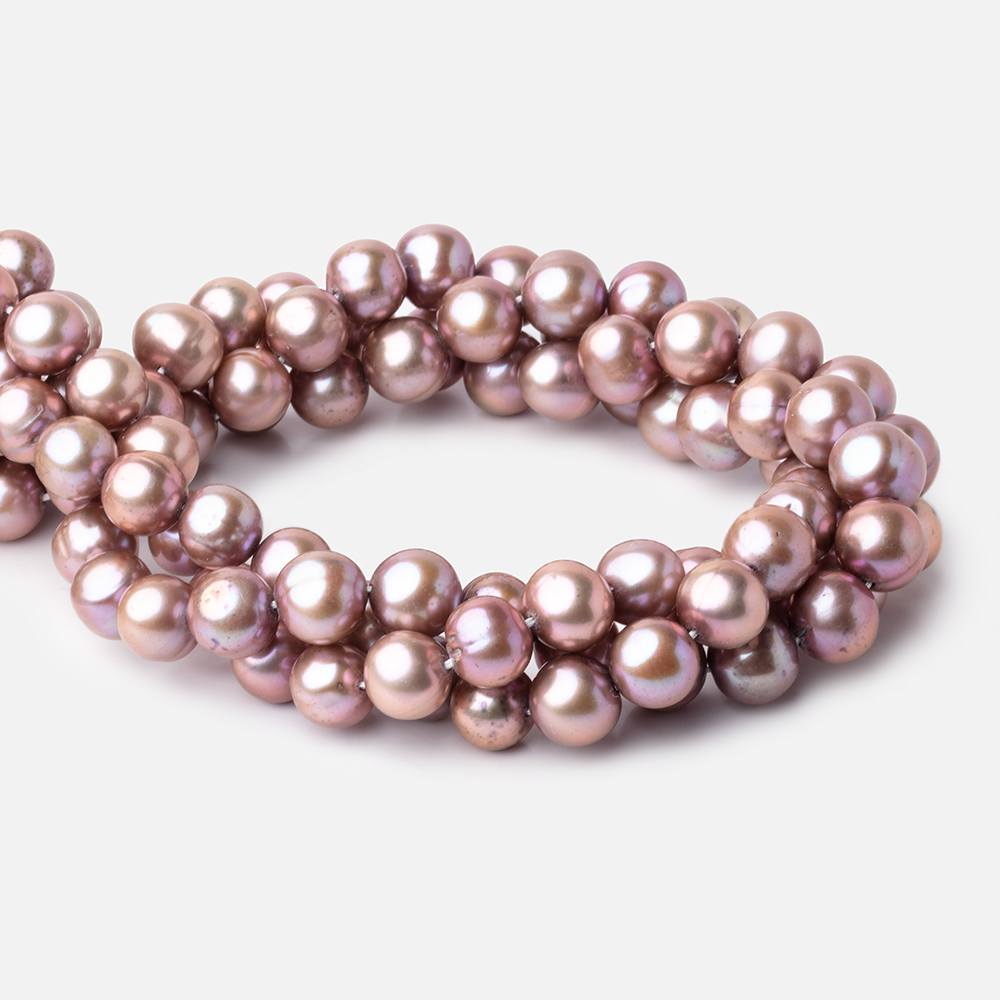 10x9mm Petal Pink Off Round Freshwater Pearl Beads 15 inch 42 pieces - Beadsofcambay.com