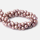 10x9mm Petal Pink Off Round Freshwater Pearl Beads 15 inch 42 pieces - Beadsofcambay.com