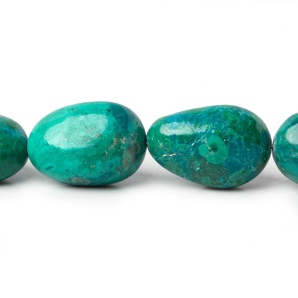 10x9x7-20x13x11mm Chrysocolla plain nugget beads 20 inches 33 pieces AA - Beadsofcambay.com