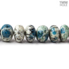 11-11.5mm K2 Azurite Granite "K2 Jasper" plain rondelles 16 inch 54 beads 1mm hole - Beadsofcambay.com