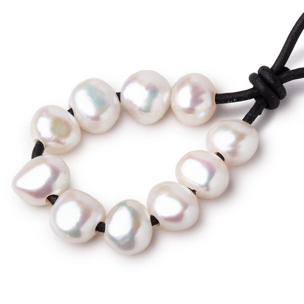 11-12.5mm Cream Large Hole Baroque Pearls Set of 10 - Beadsofcambay.com