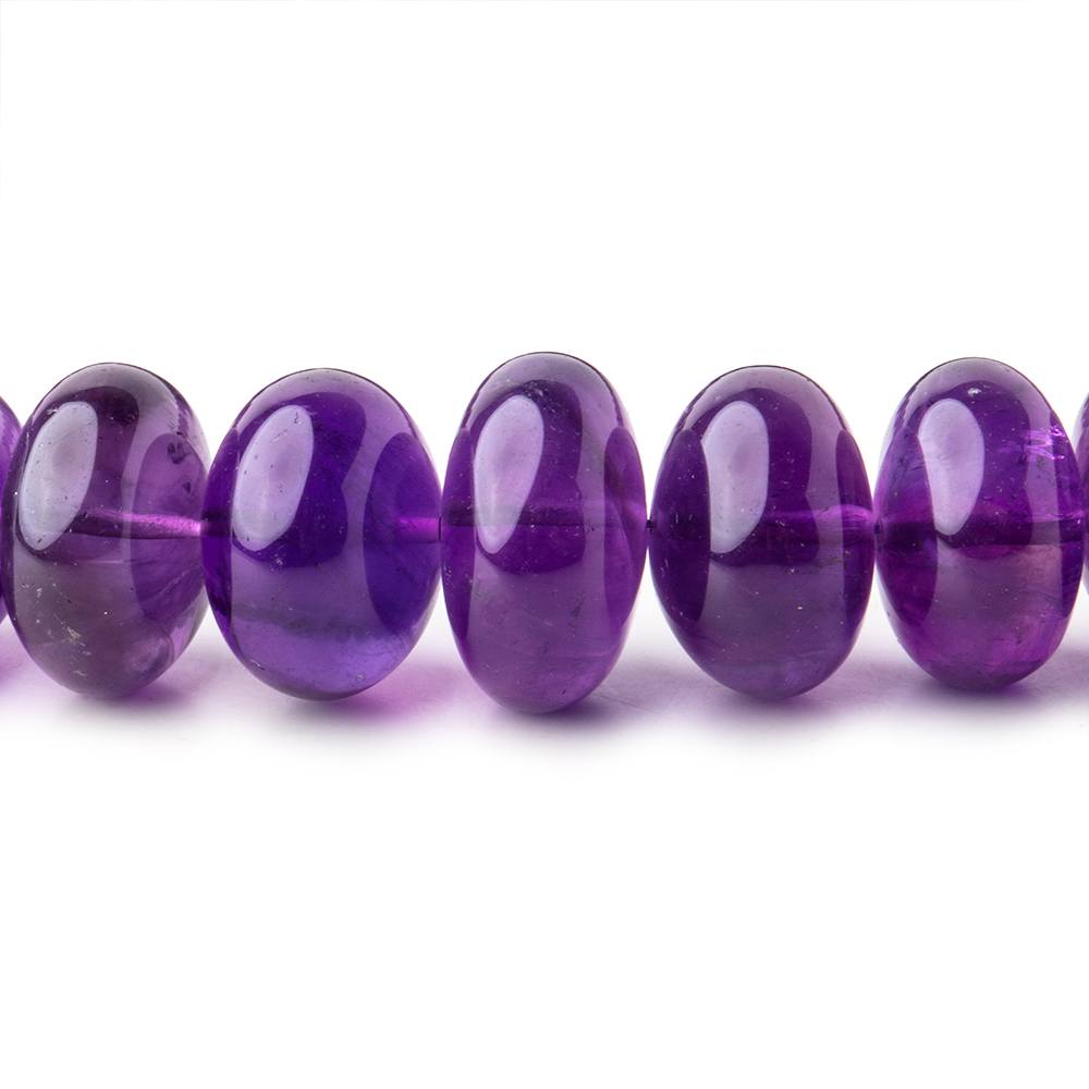 11-12mm Amethyst Plain Rondelle Beads 16 inch 56 pieces AA - Beadsofcambay.com