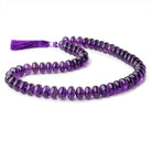 11-12mm Amethyst Plain Rondelle Beads 16 inch 56 pieces AA - Beadsofcambay.com
