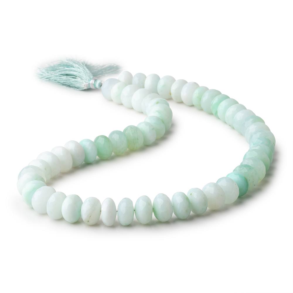 11-12mm Blue Peruvian Opal Faceted Rondelle Beads 16 inch 54 pieces - Beadsofcambay.com