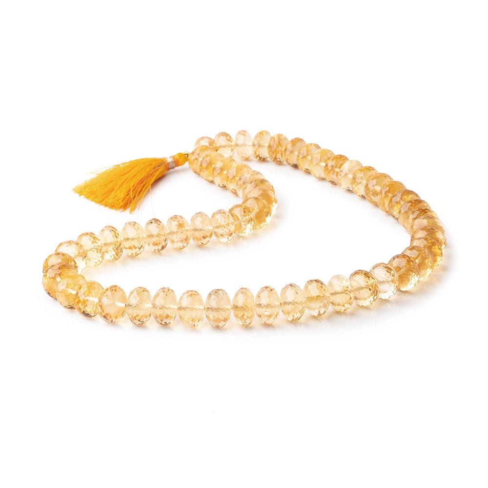 11-12mm Citrine Faceted Rondelle Beads 16 inch 54 pieces AAA - Beadsofcambay.com