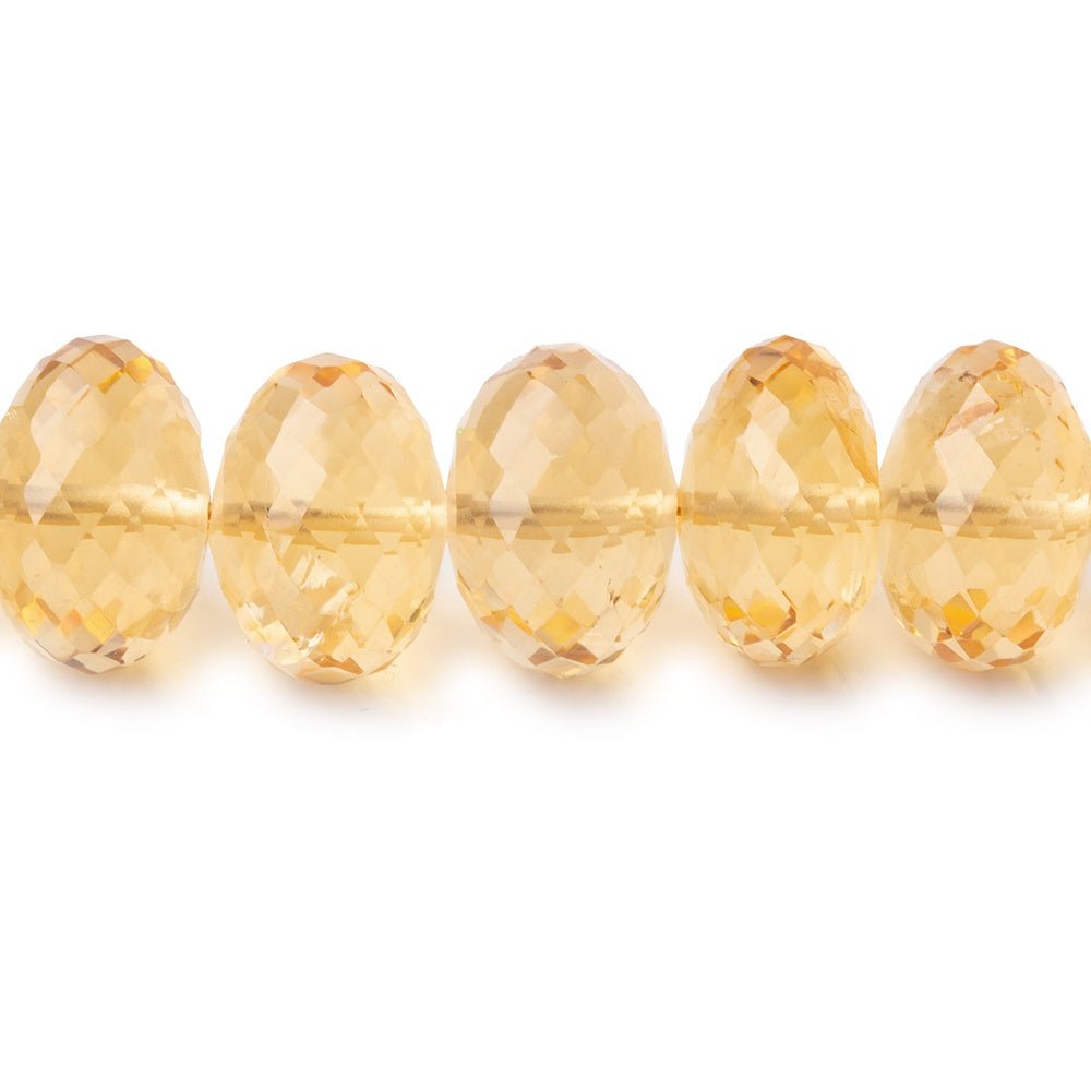 11-12mm Citrine Faceted Rondelle Beads 16 inch 54 pieces AAA - Beadsofcambay.com
