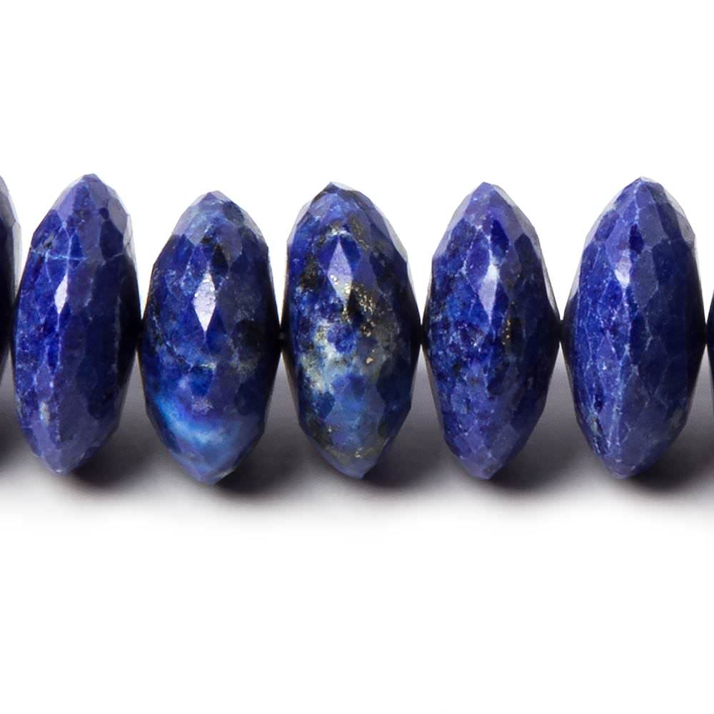 11-12mm Lapis Lazuli German Faceted Rondelle Beads 16 inch 80 pieces - Beadsofcambay.com