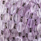 11-12mm Pink Amethyst Faceted Oval Beads on Black Gold over .925 Silver Chain - Beadsofcambay.com