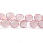 11-12mm Rose Quartz plain heart beads 8.5 inch 36 pieces - Beadsofcambay.com