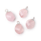 11-12mm Silver Leafed Rose Quartz Twist Focal Pendant 1 piece - Beadsofcambay.com