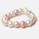 11-12mm Tri-Color Ringed Baroque Large Hole pearls 8 inch 19 pieces - Beadsofcambay.com
