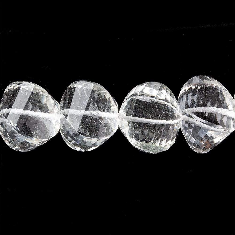 11-13mm Crystal Quartz Twist Beads 8.5 inch 19 pieces - Beadsofcambay.com