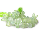11-13mm Green Prehnite Plain Pear Beads 8 inch 43 pieces - Beadsofcambay.com