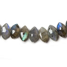 11-13mm Labradorite Side Drilled Faceted Marquise Beads 8 inch 28 pieces - Beadsofcambay.com