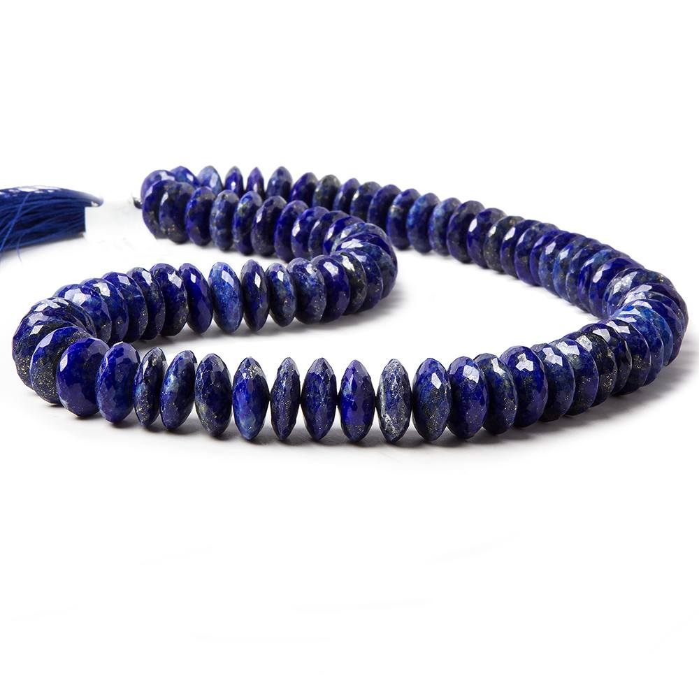 11 - 13mm Lapis Lazuli German Faceted Rondelle Beads 16 inch 83 pieces - Beadsofcambay.com