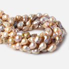 11-13mm Multi Color Ultra Baroque Freshwater Pearls 16.5 inch 23 pieces - Beadsofcambay.com