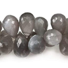 11-13mm Platinum Gray Moonstone Faceted Tear Drop Beads 8 inch 61 pieces - Beadsofcambay.com
