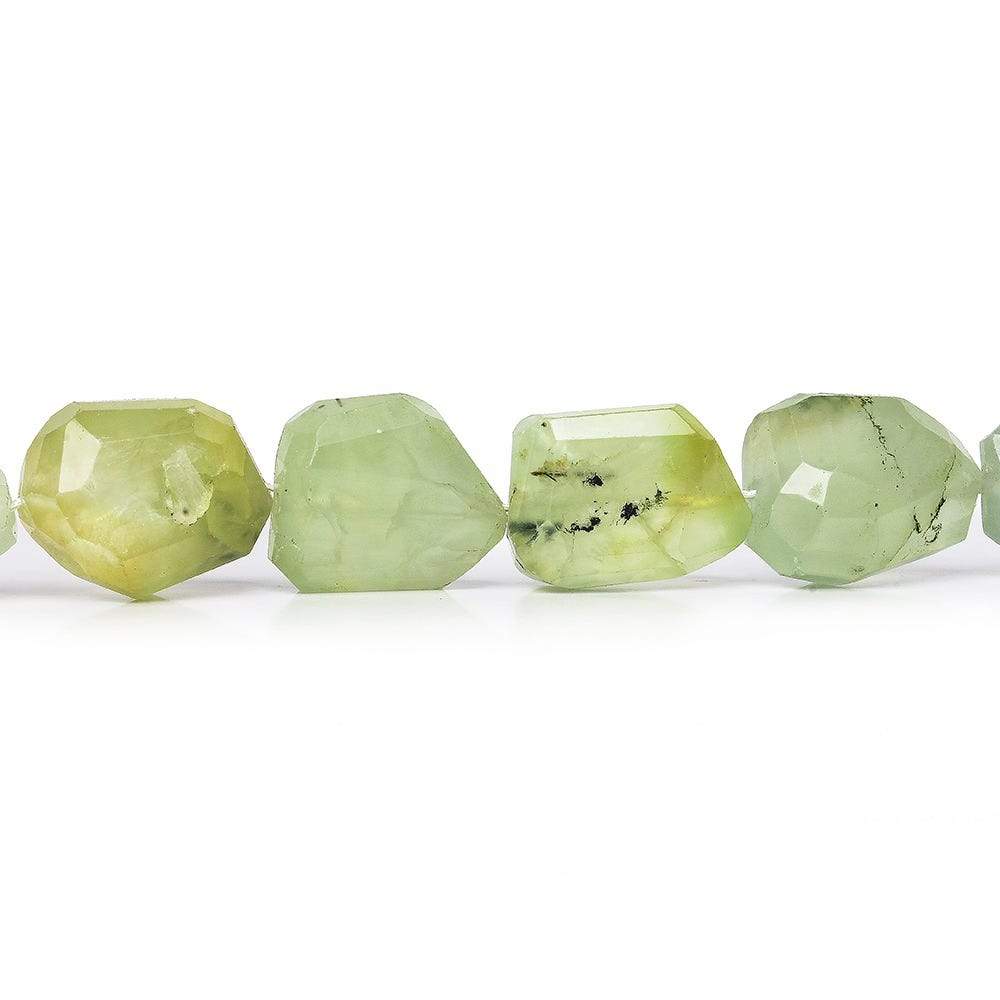 11-13mm Prehnite Bead Faceted Nugget Beads 15 inch 24 pcs - Beadsofcambay.com