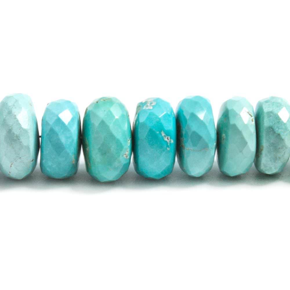 11-13mm Shaded Turquoise faceted rondelle beads 7 inch 31 pieces - Beadsofcambay.com