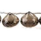 11-13mm Smoky Quartz Faceted Candy Kiss Beads 8 inch 15 beads - Beadsofcambay.com