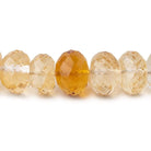 11-14.5mm Citrine Faceted Rondelle Beads 16 inch 53 pieces - Beadsofcambay.com