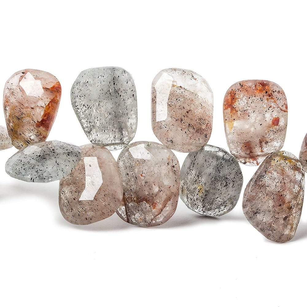 11 - 14mm Moss Quartz Faceted Freeshape Beads 8 inch 32 pieces - Beadsofcambay.com