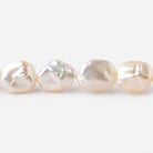 11-14mm Pale Peach Straight Drilled Keshi Freshwater Pearls 16 inch 32 pieces - Beadsofcambay.com