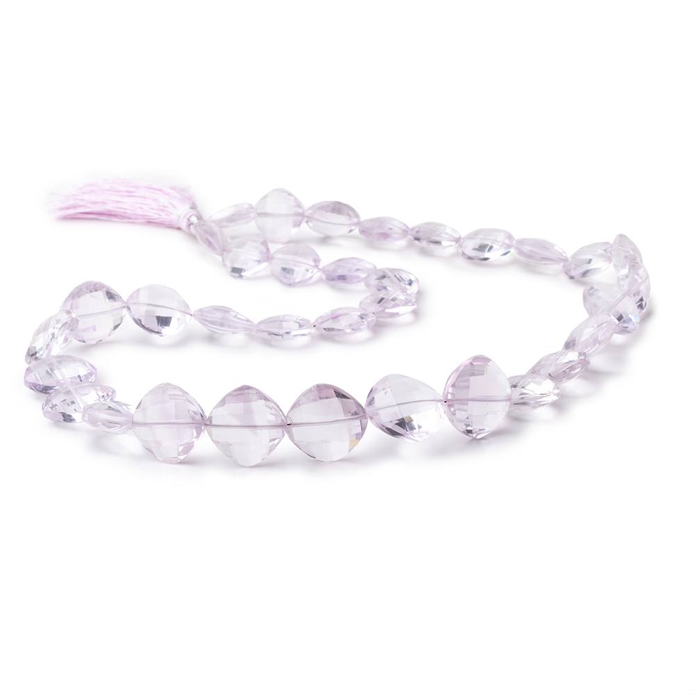 11-14mm Pink Amethyst Faceted Pillow Beads 18 inch 34 pieces - Beadsofcambay.com