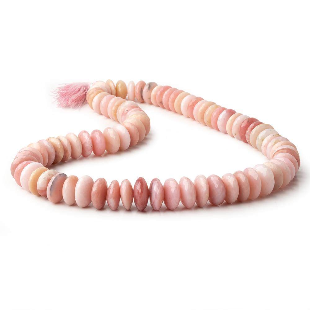 11-14mm Pink Peruvian Opal German Faceted Rondelle Beads 17.5 inch 78 pcs AA - Beadsofcambay.com