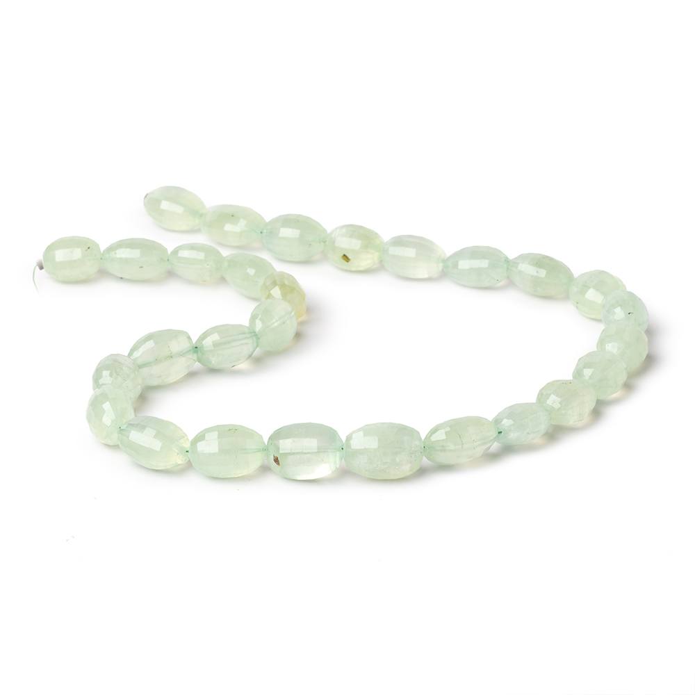 11-14mm Prehnite Faceted Oval Beads 14.5 inch 27 pieces - Beadsofcambay.com