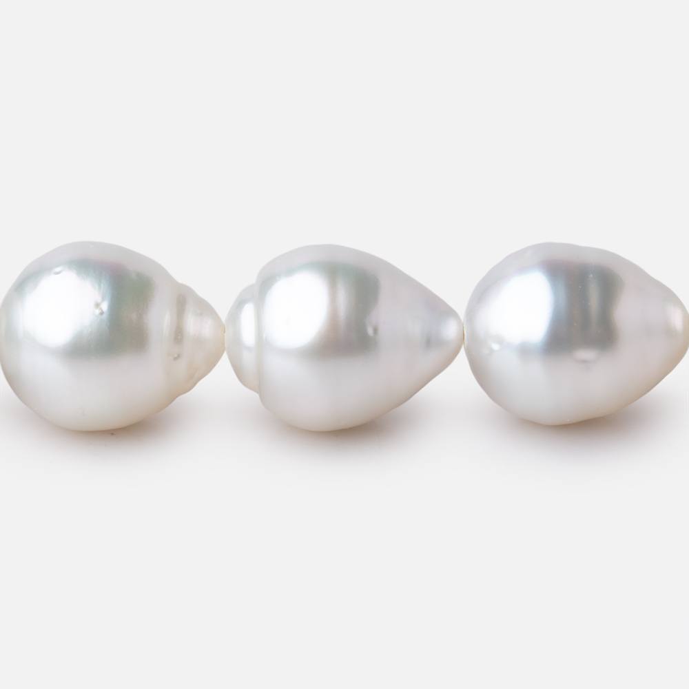 11-14mm White South Sea Saltwater Pearls 16 inch 32 Beads AA - Beadsofcambay.com