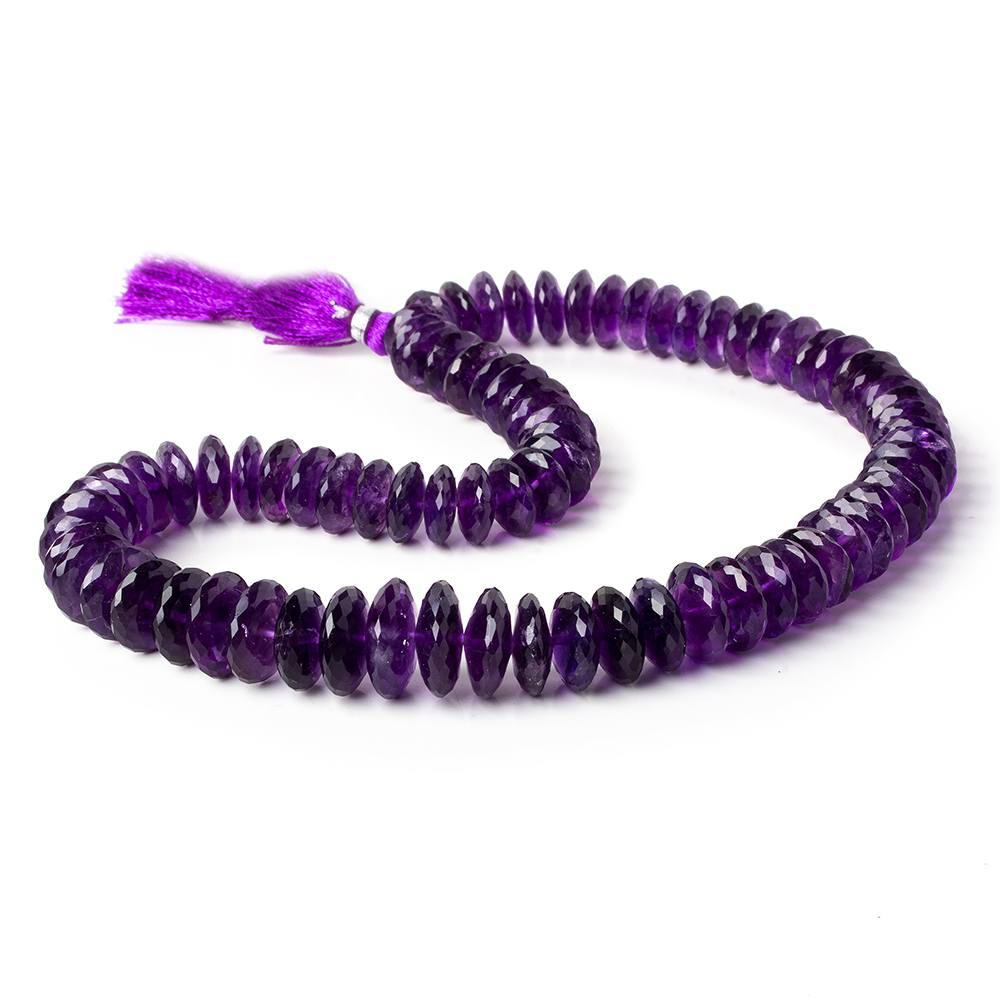 11-15mm Amethyst German Faceted Rondelle Beads 15 inch 79 pieces - Beadsofcambay.com