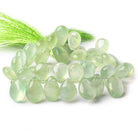 11-15mm Green Prehnite Plain Pear Beads 8 inch 40 pieces - Beadsofcambay.com
