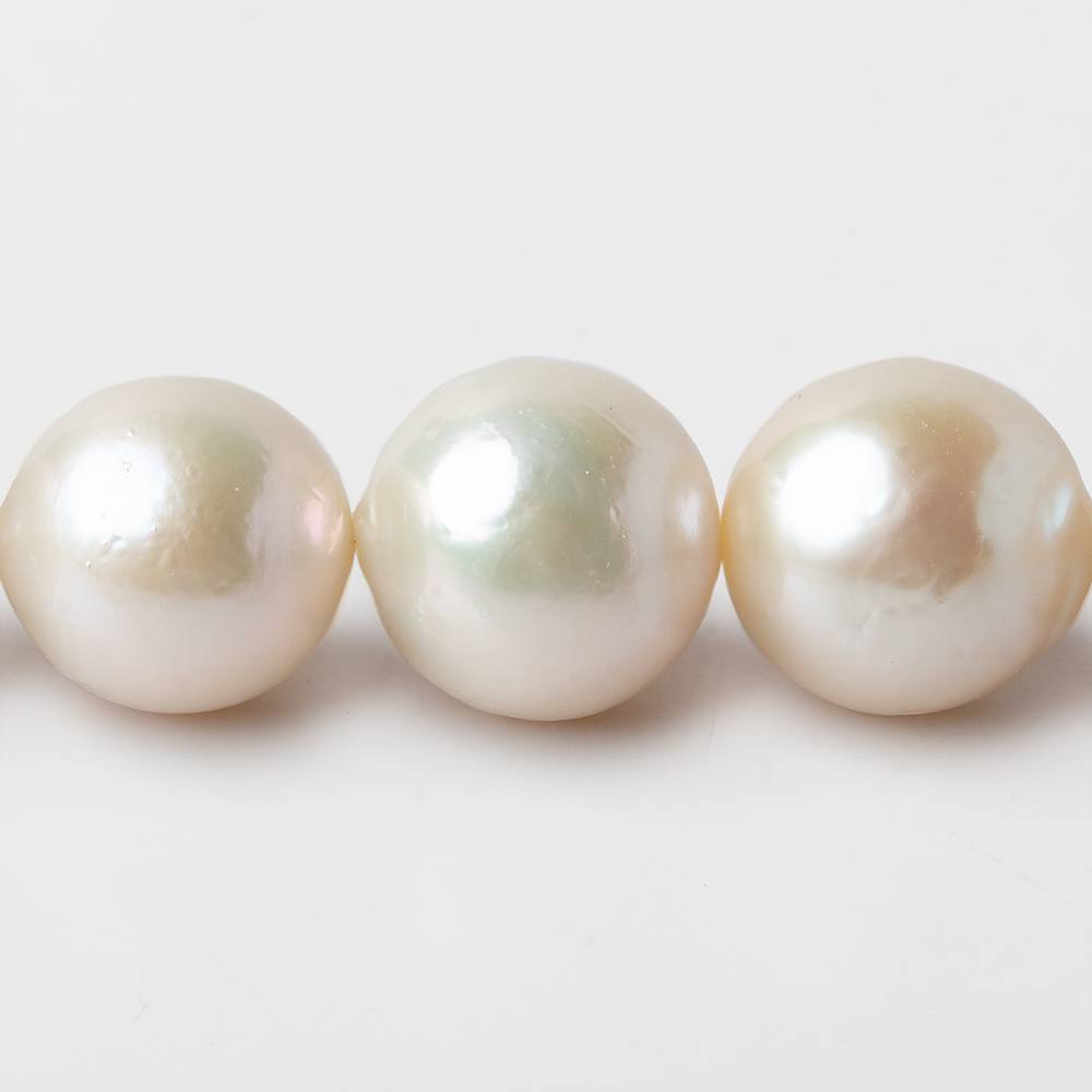 11-15mm Off White Round Freshwater Pearls A Grade 29 beads 16 inch - Beadsofcambay.com