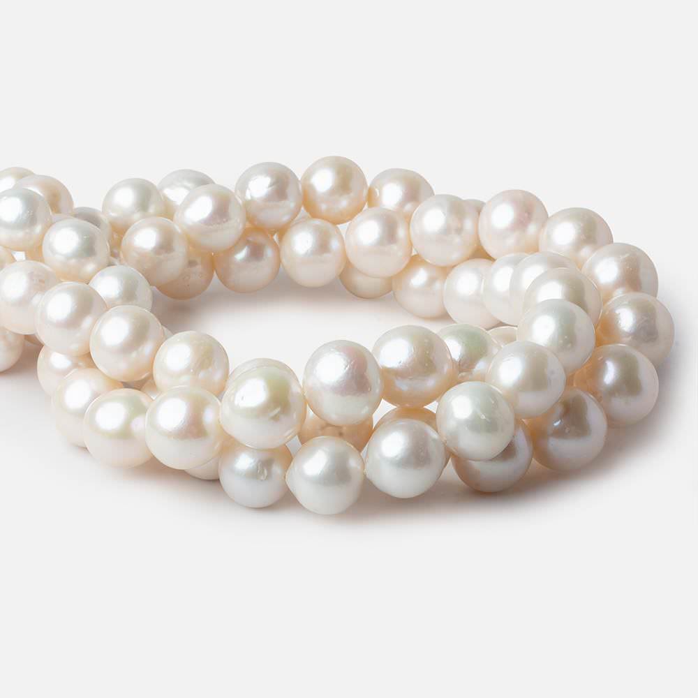 11-15mm Off White Round Freshwater Pearls A Grade 29 beads 16 inch - Beadsofcambay.com
