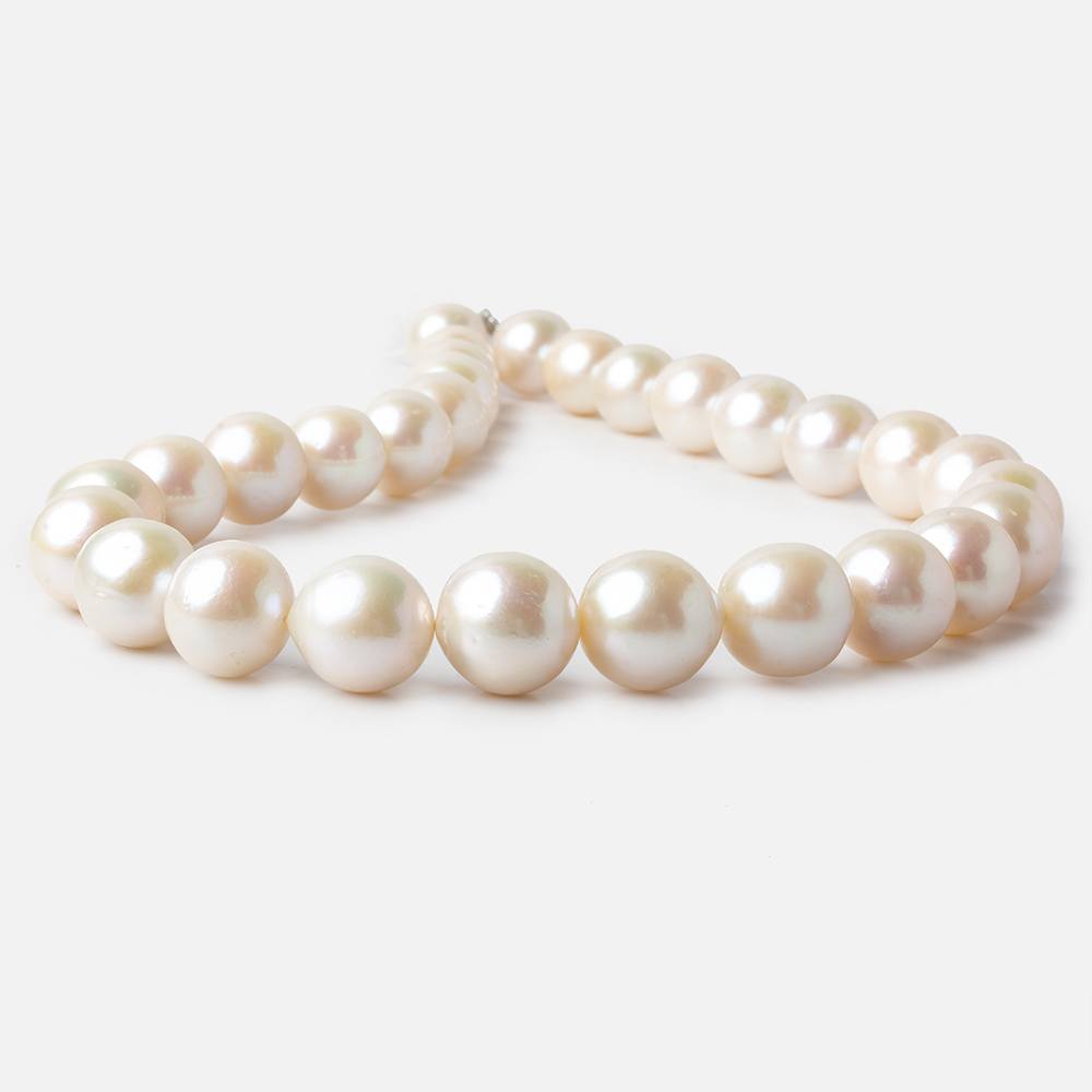 11-15mm Off White Round Freshwater Pearls A Grade 29 beads 16 inch - Beadsofcambay.com