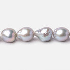 11-15mm Silver Ultra Baroque Freshwater Pearls 15.5 inch 25 Beads AA - Beadsofcambay.com