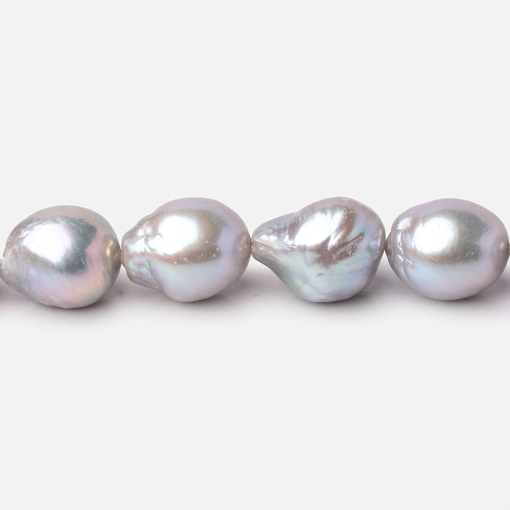 11-15mm Silver Ultra Baroque Freshwater Pearls 15.5 inch 25 Beads AA - Beadsofcambay.com