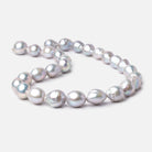 11-15mm Silver Ultra Baroque Freshwater Pearls 15.5 inch 25 Beads AA - Beadsofcambay.com