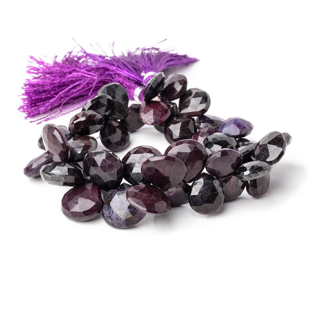 11-15mm Sugilite Faceted Heart Beads 8 inch 40 pieces AA - Beadsofcambay.com