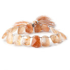 11-15mm Tangerine Quartz Faceted Fancy Shape Beads 8 inch 17 pieces - Beadsofcambay.com