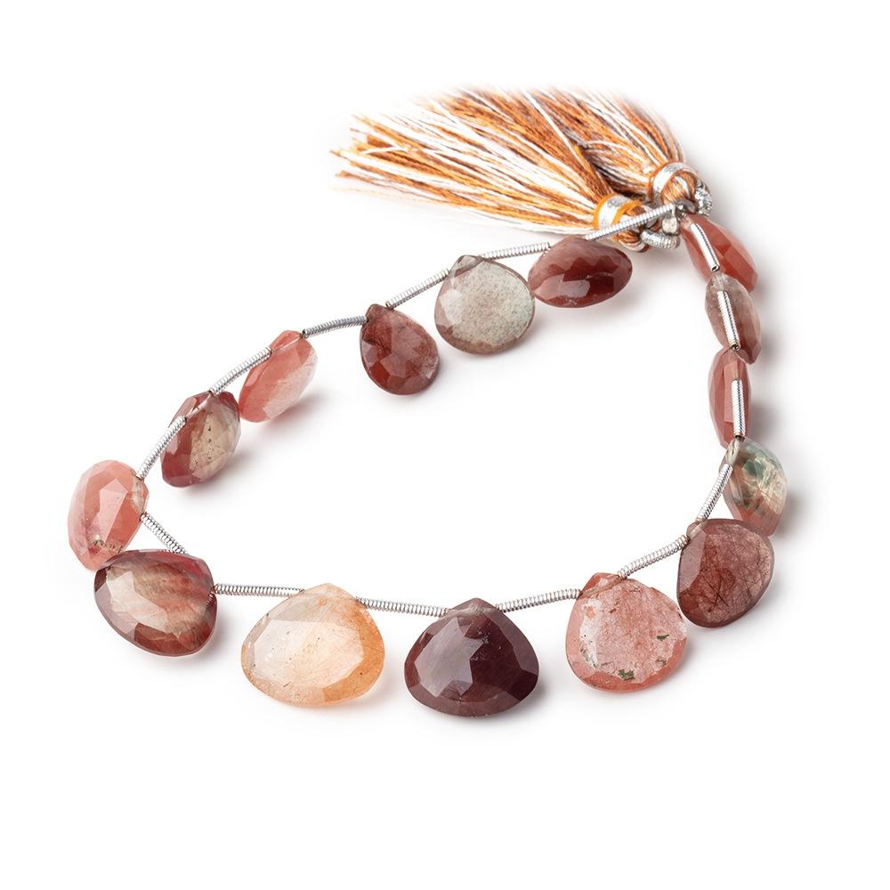 11-16mm Andesine Faceted Heart Beads 8 inch 15 pieces - Beadsofcambay.com