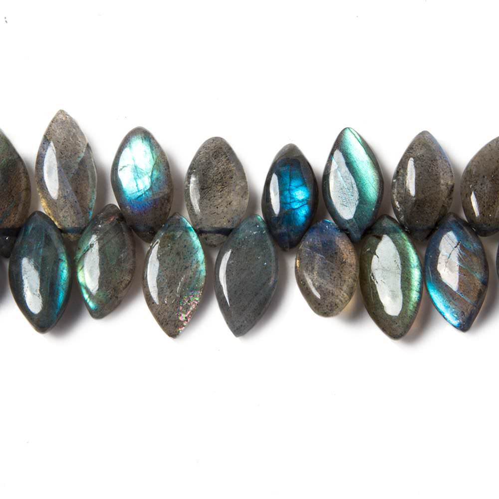 11-16mm Labradorite Plain Marquise Beads 8 inch 50 pieces - Beadsofcambay.com