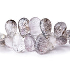 11-16mm Moss Amethyst & Tourmalinated Quartz Faceted Pears 7.5 inch 47 pcs - Beadsofcambay.com